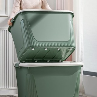 잡동산 대형 플라스틱 리빙박스 옷정리 수납함, 코랄레드, 350, 1개