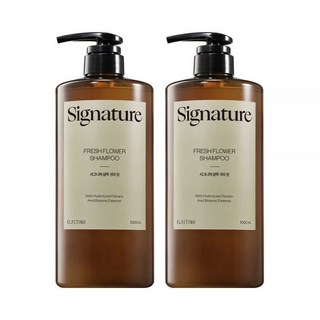 [두피손상케어/생화향]엘라스틴 시그니처 두피&손상 클리닉 약산성 트리트먼트 1000ml 2개, 머스크향 샴푸 1L 1개+트리트먼트 1L 1개