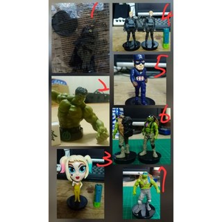 超級英雄卡通人物公仔套組 蝙蝠俠 浩克 美國隊長 忍者龜, 1個, 4