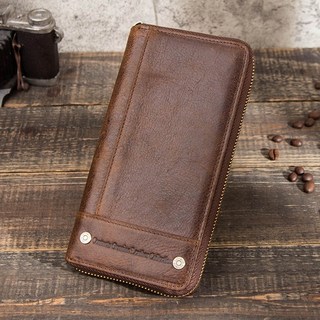 CONTACT'S 復古經典設計長錢包 男士 進口真牛皮長夾 簡約大方皮夾