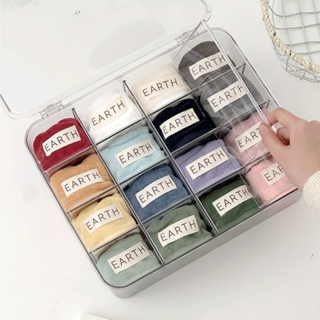 데미무드 KC인증 투명 아크릴 칸막이 속옷정리함 양말정리함 빕 아기 턱받이 보관함, 투명색, 1개