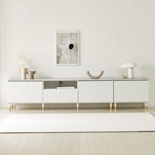 파모스 세븐 2400 와일드 키 낮은 다용도 거실장 템바보드 TV다이/TV장, 그레이(템바)