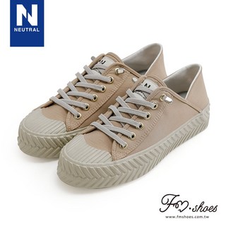 NEUTRAL 免綁帶防潑水後踩餅乾鞋 奶茶色 餅乾底 後踩兩穿 懶人鞋