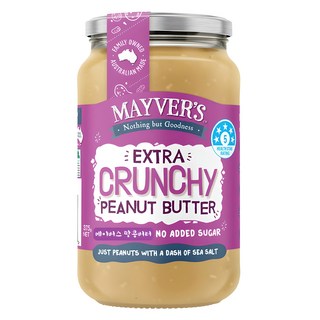 MayverS Extra Crunchy 99.3%顆粒烤花生醬, 1罐, 375g