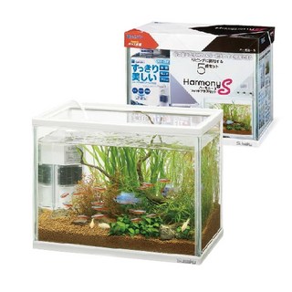 Suisaku水作 純白套缸S/F-6937 新手魚缸 風水缸 小魚缸 孔雀魚缸 水草缸, 1個, 純白