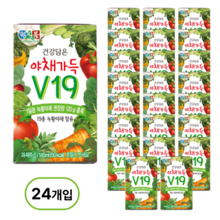 정식품 건강담은 야채가득 V19, 145ml, 24개