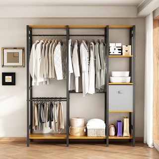 Takata 모던 드레스룸 시스템 행거 옷장 철제 스탠드 옷걸이 수납장, 블랙