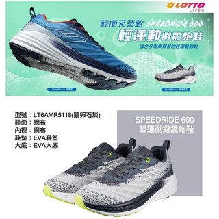 LOTTO SPEEDRIDE 600 輕便運動避震跑鞋 LT6AMR5118 鴛鴦石灰
