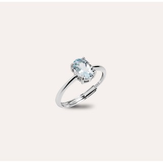 安珠 海藍寶石戒指 - 藍色橢圓 5*7mm 寶石銀飾 - 經典 Oval 系列