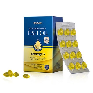 GNC 健安喜 97%高純度魚油Omega-3軟膠囊, 1個, 60錠