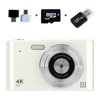 옛날 디카 빈티지 감성 옴니플로우 실버 복고풍 디지털, 64GB+카드리더기+Type, 2.4인치 셀피+16x줌+얼굴 A, 기본 색상