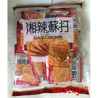 sns 古早味 餅乾 福義軒 湘辣蘇打餅 香辣 蘇打餅（葷食）306公克, 1個