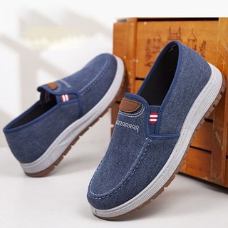 ROYALBELLE 남성 통기성 캔버스 슬립온 캐주얼화 내구성 미끄럼방지 편한 신발 S080707