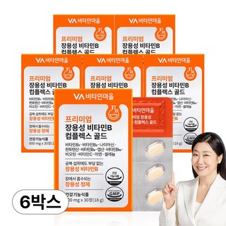비타민마을 프리미엄 장용성 비타민B 컴플렉스 골드 18g, 6개, 30정