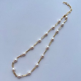 珍珠項鍊 金色鏈條