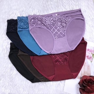 牛奶絲絨蕾絲細帶性感內褲 腰圍26-32吋 貨號5092, 單件隨機不挑色