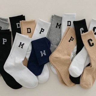 韓版 襪子女ins長筒字母襪子 男學生運動秋冬潮流百搭網紅棉襪 高腰顯瘦