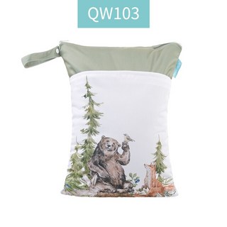 기저귀 해피 플루트 재사용 가능 방수 패션 프린트 습식 건조 가방 더블 포켓 천 핸들 웨트백 30x40cm 1PC