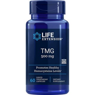 LIFE EXTENSION TMG三甲基甘氨酸液態素食膠囊 500mg, 60顆, 1罐