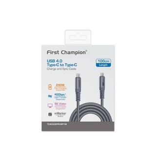 First Champion USB 4.0 Gen3 Type-C to Type-C 充電傳輸線 240W 100cm, 1個