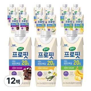 셀렉스 프로핏 (모카초콜릿4 +밀크바닐라4 +바나나4), 12개, 250ml