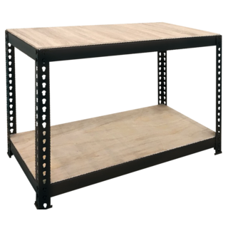 YU TIAN STEEL 雙層架 免螺絲角鋼 增加收納空間 適用於各種居家風格, 黑色+9mm無貼皮夾板, 1套