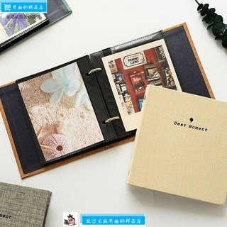 素雅棉麻活頁PP相冊 相簿 電影票收納 明信片收納 3寸5寸相本 創意禮物 文青必備 文創小物 收納神器 文藝復古風, 綠色,3寸款