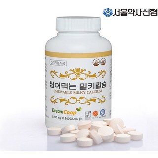 씹어먹는 밀키칼슘 200정, 1개