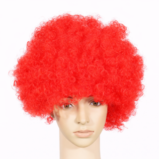파티 행사용 뽀글이 가발, 1개, 레드