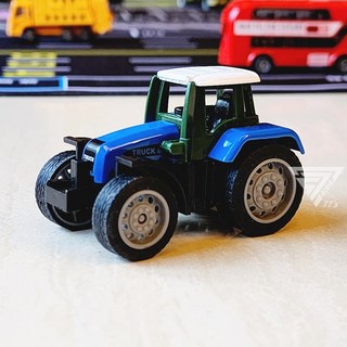 農場車玩具車四色可選 農用拖拉機 農夫車 合金仿真小汽車, 藍色, 1個
