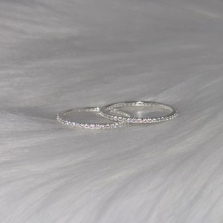 실버925 모어 슬림 큐빅 가드링 레이어드 링 (2color/5~19호)