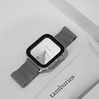 워치스탠다드 애플워치 11 스트랩 밀레니즈루프 10 9 8 7 6 SE2 호환 밴드 시계줄, 블랙