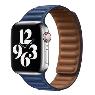 瑞克倉庫 Apple Watch 磁吸皮質錶帶 適用於Apple Watch 8/1 (全系列), 午夜藍,42mm 44mm 45mm通用, 1個