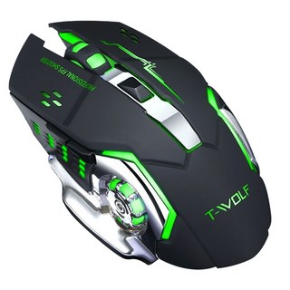 무선 블루투스 마우스 충전식 2.4g 초경량 게이밍 마우스 LED 백라이트 마우스, 블랙