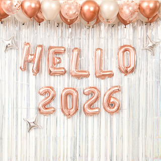 [피앤비유니티]헬로우뉴이어 풍선세트 모음, 1세트, F01)헬로우자모풍선 기본형 로즈골드