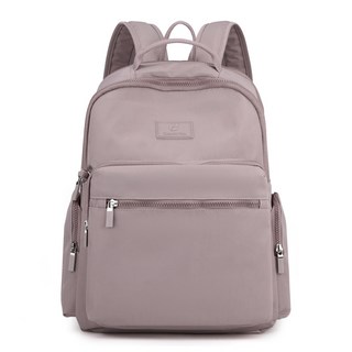 [台灣現貨]【日系純色 休閒後背包】 背包女 帆布 尼龍 防水 小後背包 電腦包 背包 後背包 書包 雙肩包 m, 藕紫色