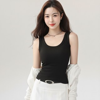 LareinaT 여성 겨울 기모 브라나시 일체형 발열 캡나시 부유방 커버 민소매 브라탑 나시