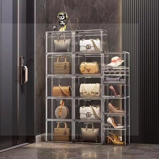 純透明包包展示盒 磁吸式透明展示櫃 公仔收納盒 防塵收納盒 包包鞋子收納, 1個, 大款透明包包收納盒【超商1單上限5個】,36cm*22cm*28cm