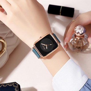 學生方形石英矽膠帶女錶 氣質休閒女士手錶