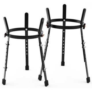 2개 콘가 드럼 스탠드 10 및 11 블랙 튼튼한 내구성 조절 가능 높이 홀더 서포트 봉고 젬베 연주 여행용, 2개 콘가 드럼 스탠드 10 및 11 블랙 튼튼한 내구