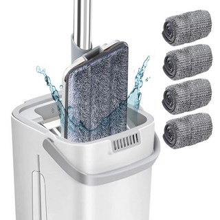 럭키썸 노터치 물걸레밀대 극세사 걸레 밀대걸레, 1개