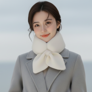 몽그리아 풍성한 리본 퍼목도리 1+1 니트 퍼 머플러 5 colors