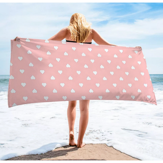리쿠 비치타올 대형 비치타월, 1개, 하트 _ 중 ( 70 x 150cm )