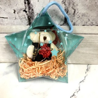 畢業禮物 畢業花束 學士熊 畢業熊五角盒 幼稚園畢業禮物 畢業送禮 珍藏畢業熊, 藍色, 1個