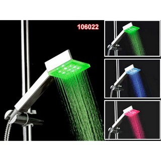 LED方形花灑 溫控三色 增壓節水 淋浴花灑噴頭, 1個