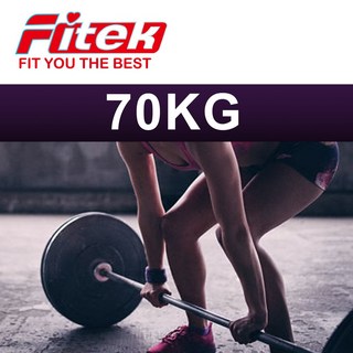 Fitek健身網 槓鈴長槓組 70kg，高強度鋼材，防滑設計，環保橡膠槓片，居家健身首選, 1個