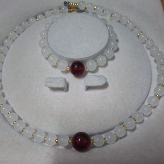 8m 羊脂白玉項鍊手串二件套組，精選玉石，手工串珠，優雅氣質，送禮佳品