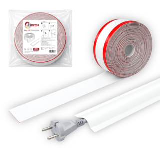 살림언니 이지컷 잘라쓰는 테이프형 케이블 정리 10m 전선 몰딩, 화이트, 1개