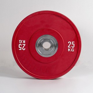 HOME GYM 競技全膠槓片 高彈力無異味加厚橡膠 多種重量選擇, 紅色, 1個, 25kg