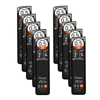 Pentel 飛龍 Ain 0.5mm 自動鉛筆筆芯（40入/筒）10筒/盒，書寫流暢、不易斷裂，學生辦公必備, 1個, C285-2B